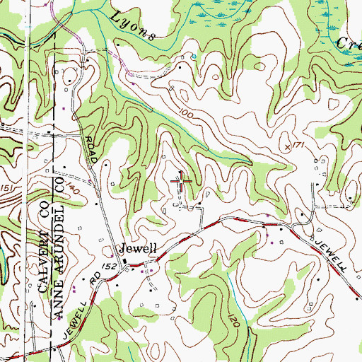 Topographic Map of Bay Country, MD