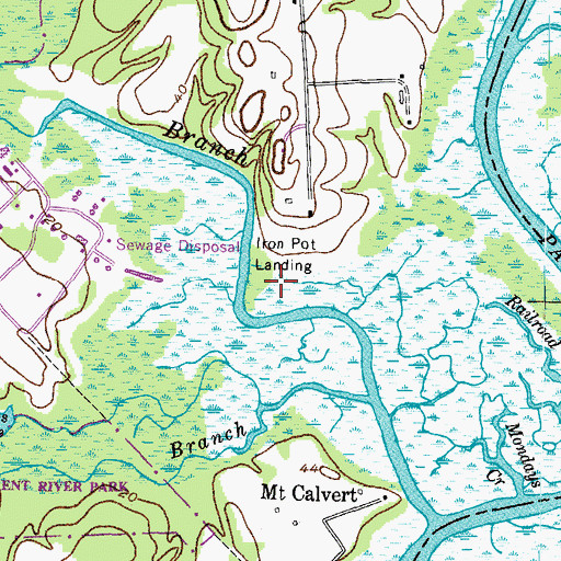 Topographic Map of Billingsley Point, MD