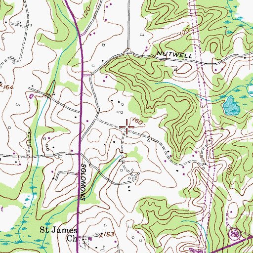Topographic Map of Bountys View, MD