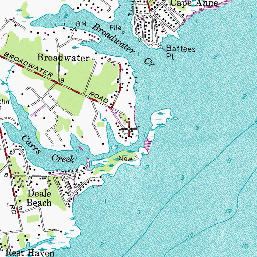 Topographic Map of Broadwater Point, MD