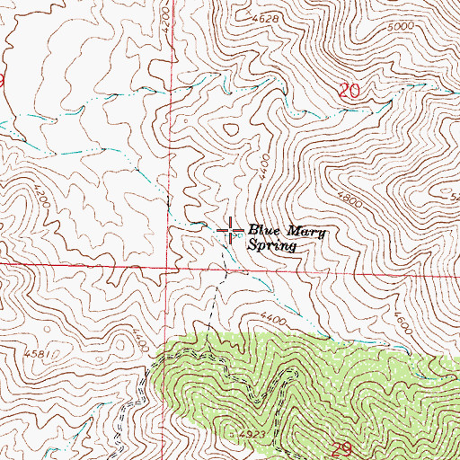 Topographic Map of Blue Mary Spring, AZ
