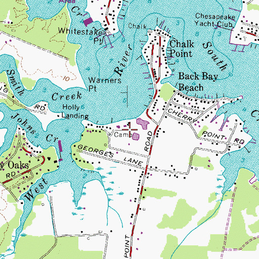 Topographic Map of Camp Kahler, MD