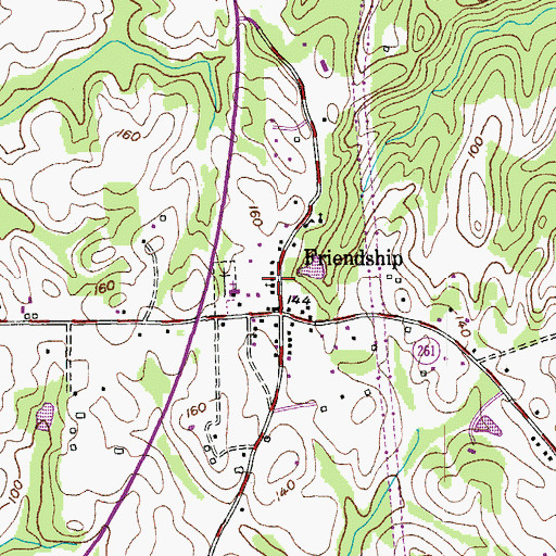 Topographic Map of Carters United Methodist Church, MD