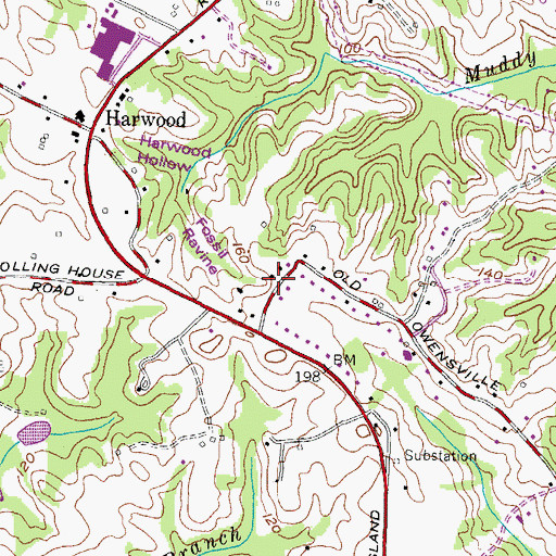 Topographic Map of Castle Acres, MD