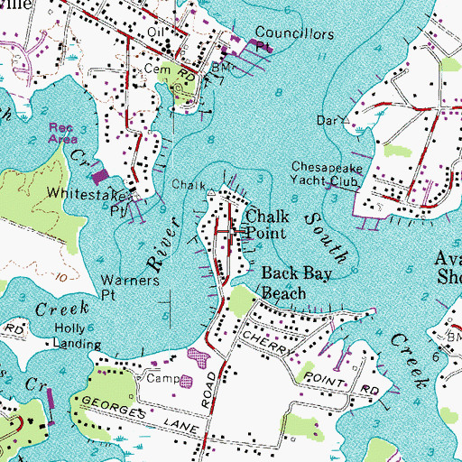 Topographic Map of Chalk Point, MD