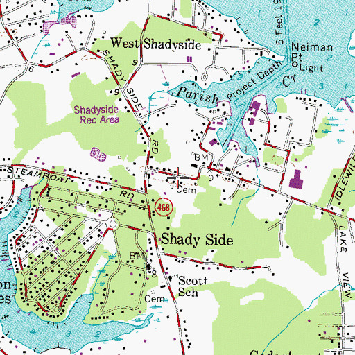 Topographic Map of Church of Saint John the Evangelist, MD