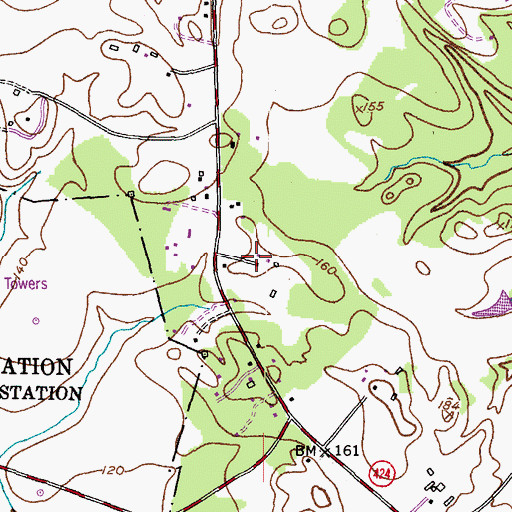 Topographic Map of Davidsonville Farmettes, MD
