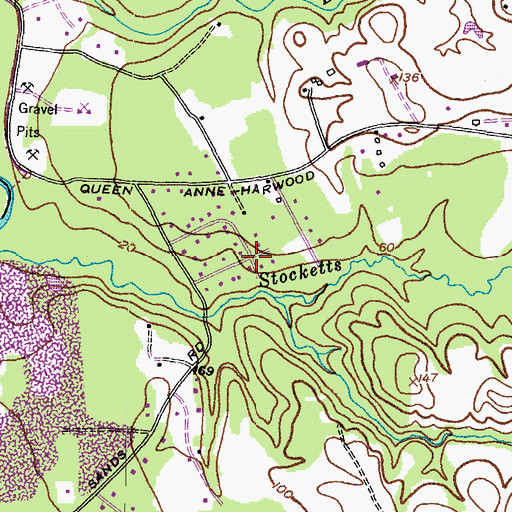 Topographic Map of Davidsonville Gardens, MD
