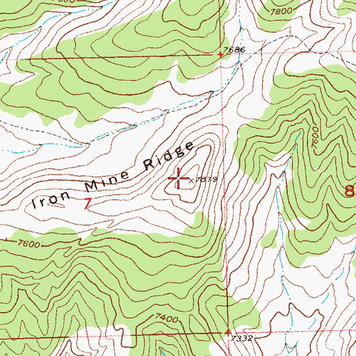 Topographic Map of Iron Mine Ridge, CO
