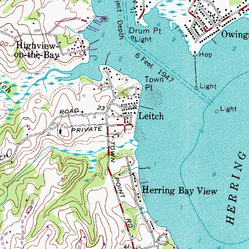 Topographic Map of Fairview, MD