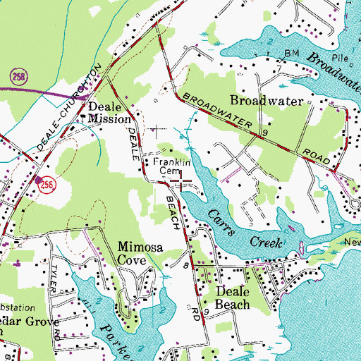 Topographic Map of Franklin Church (historical), MD