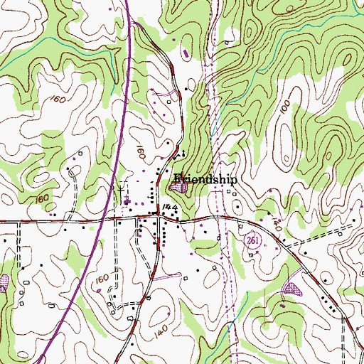 Topographic Map of Friendship Pond Park, MD