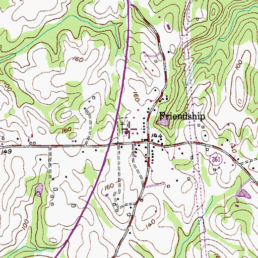 Topographic Map of Friendship United Methodist Church, MD