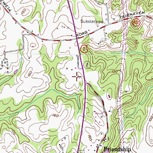 Topographic Map of Friendship Woods, MD