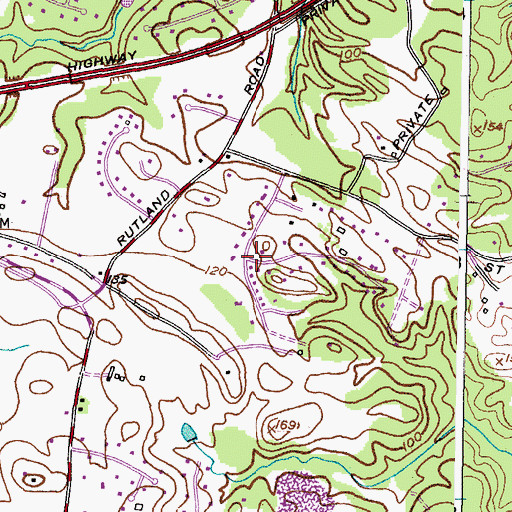 Topographic Map of Gravely, MD