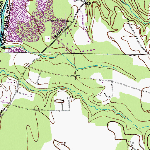 Topographic Map of Hawthorne Woods, MD