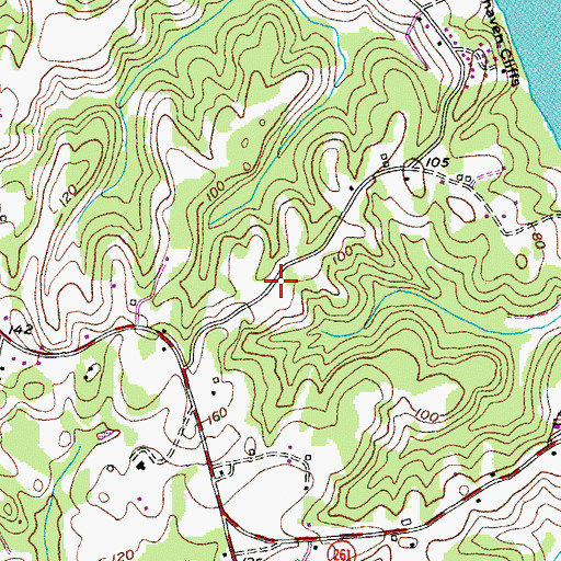 Topographic Map of Holly Hill, MD