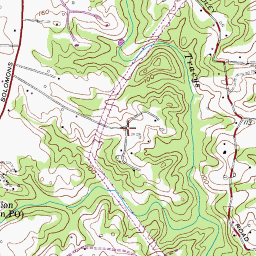 Topographic Map of Huckleberry Woods, MD