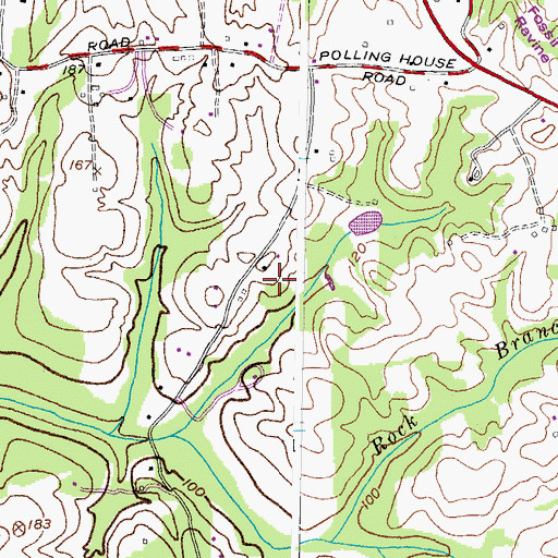 Topographic Map of Hunt Valley Estates, MD