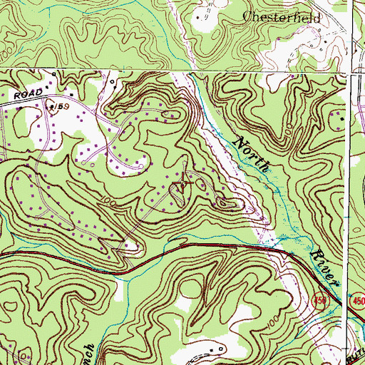 Topographic Map of Huntington Woods, MD