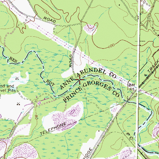 Topographic Map of Lemons Bridge (historical), MD