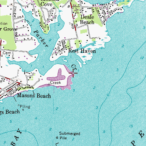 Topographic Map of Long Point, MD