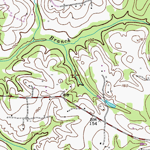 Topographic Map of Lothian Woods, MD