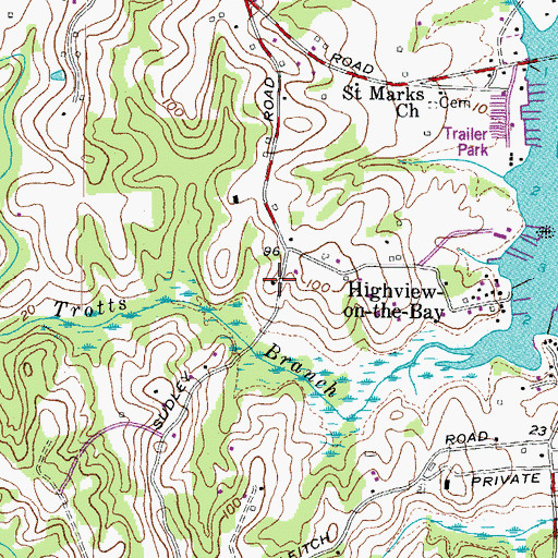Topographic Map of Nutwell School (historical), MD