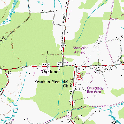 Topographic Map of Oakland Methodist Church, MD