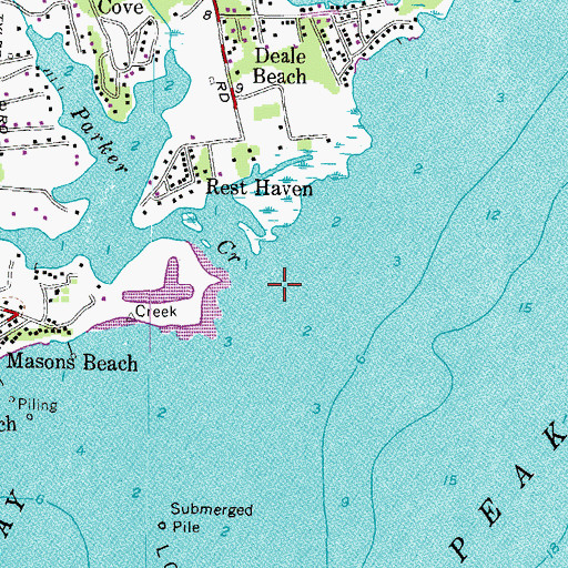 Topographic Map of Parker Island (historical), MD