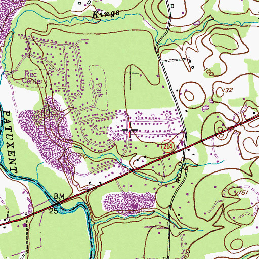Topographic Map of Patuxent Manor, MD
