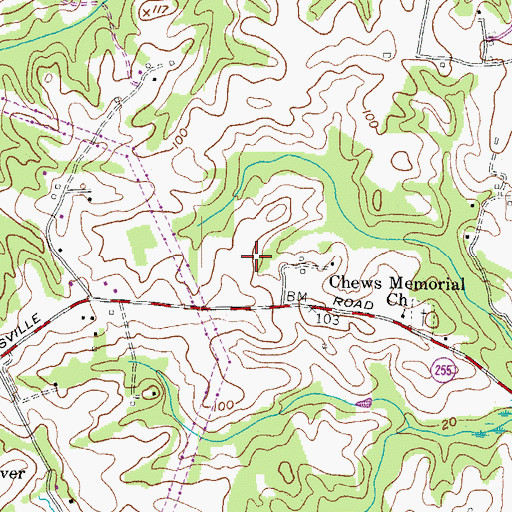 Topographic Map of Pennbrooke, MD