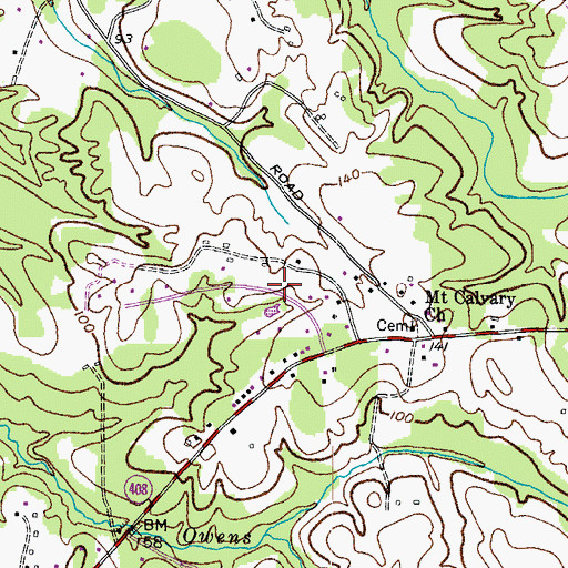 Topographic Map of Pond View Acres, MD