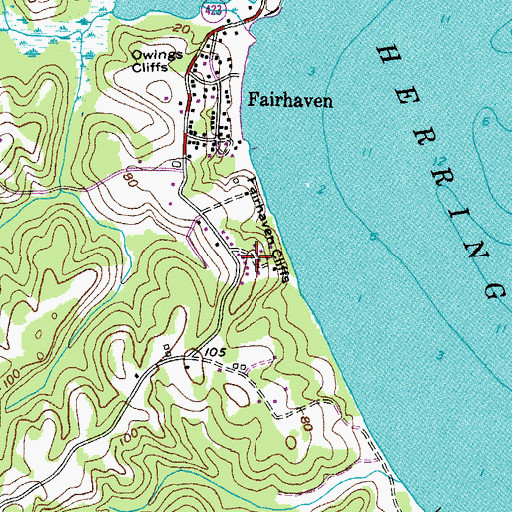Topographic Map of Queen Anne Hill, MD