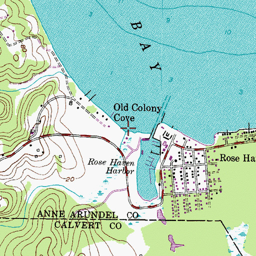 Topographic Map of Red Lyon Creek, MD