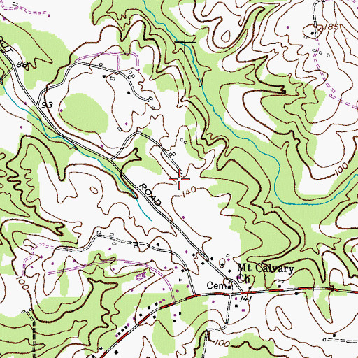 Topographic Map of Rustic Knolls, MD