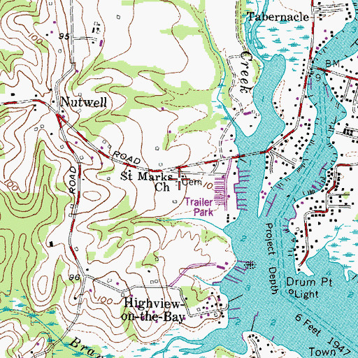 Topographic Map of Saint Marks Cemetery, MD