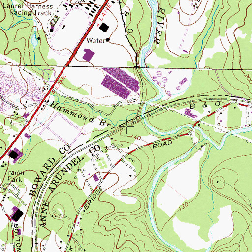 Topographic Map of Savage Station (historical), MD