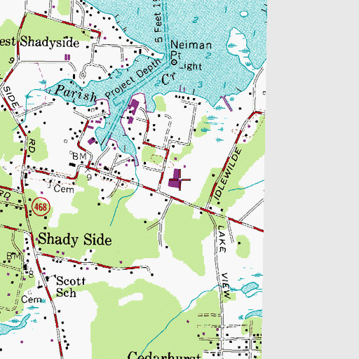 Topographic Map of Shady Side Elementary School, MD