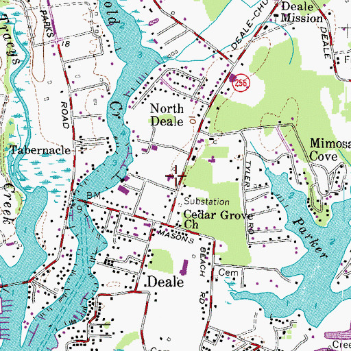 Topographic Map of South County Branch Library, MD