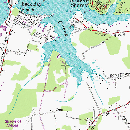 Topographic Map of South Creek View, MD
