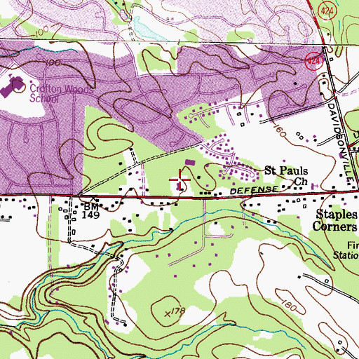Topographic Map of Stonegate Village, MD