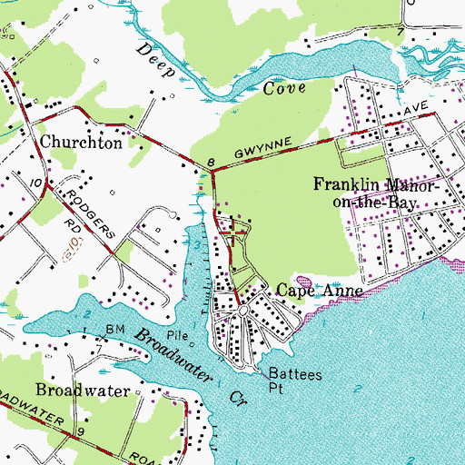 Topographic Map of Swans, MD
