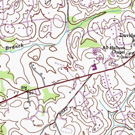 Topographic Map of Timberlake Farm, MD