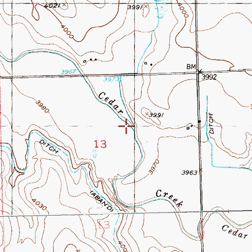 Topographic Map of Beall Creek, CO