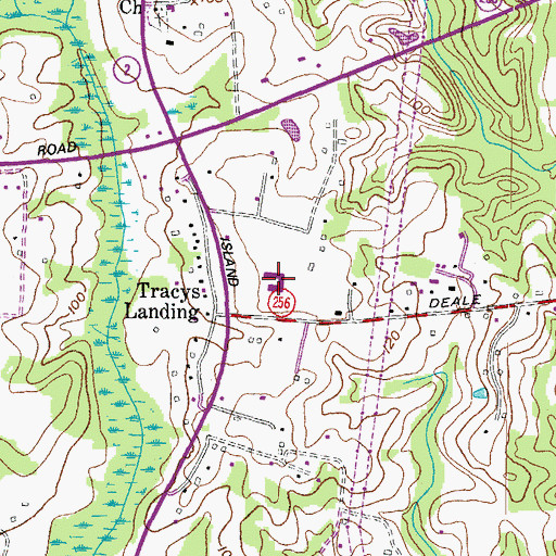 Topographic Map of Traceys Elementary School, MD