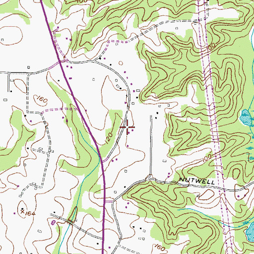 Topographic Map of Traceys Meadows, MD