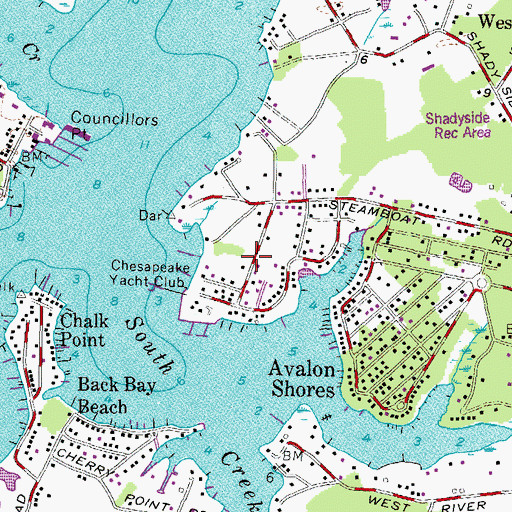 Topographic Map of Westelee, MD