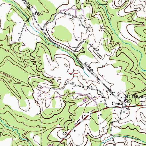 Topographic Map of Winding Brooke, MD