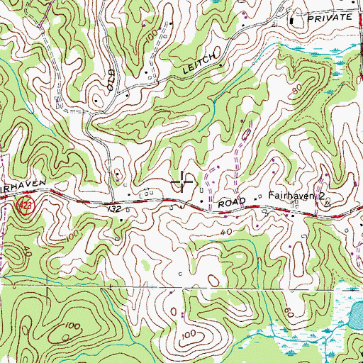 Topographic Map of Wuthering Heights, MD